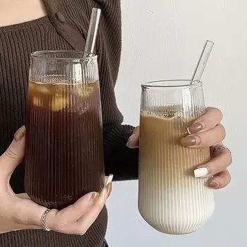 4Style термостойкие ребристые стаканы для кофе, стаканы для воды, вертикальные полосы, кружка для чая, молока, пива, вина, сока, набор, подарок 1PCS