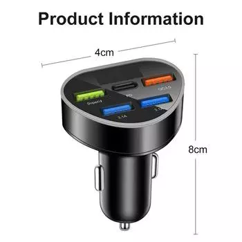 4usb PD QC3.0 USB C Car Charger Type C Fast Charging Auto Mobile Phone Adapter For Samsung A73 5G A53 A33 A23 A13