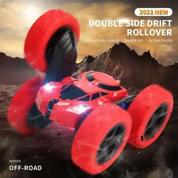 4WD Rc Stunt Car 2.4G Remote Control Car Double Side Rc Car 360 Grade Reverse Vehicle Model Toy Toy For Children Boy Gifts синий