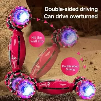 4WD Stunt Drift Car LED Electric Cars 2.4G Gesture Induction Deformation Twist Remote Controlled Car Electronic Kids Toys Gifts