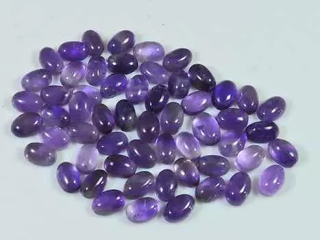 4X5MM Natural Amethyst Oval cabochon Loose Gemstone 57Pcs Lot 30Cts. RQ-4016