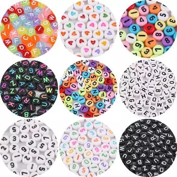 4x7 мм 100 шт. смешанные английские буквы и цифры акриловые плоские бусины для изготовления ювелирных изделий своими руками браслет ожерелье