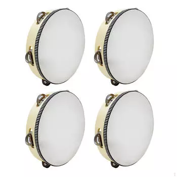 4x8 дюймовый деревянный игрушечный тамбурин, ритм-инструмент для детей, подарок на вечеринку KTV, круглый профессиональный ручной барабан