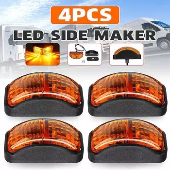 4x 12V-30V 2 SMD светодиода для автомобиля, грузовика, прицепа, боковой габаритный фонарь, мигалка, янтарный индикатор, светодиодные фонари, аксессуары DC12-30v 4pcs жёлтый
