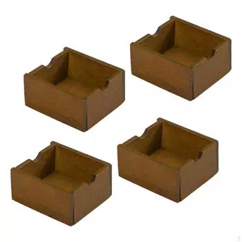 4x 1/12 масштаб кукольный домик корзина, ролевая игрушка, деревянная миниатюрная мебель для хранения вещей модель для