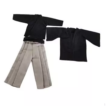 4x 1/12 самурайские кимоно, одежда ручной работы с брюками и поясом для 6-дюймовых мужских фигурок, одеваются