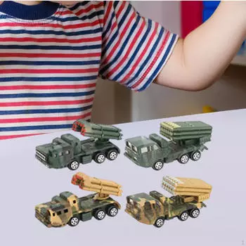 4x 1/64 Миниатюрные Модели Грузовиков Мини-Транспортные Средства Образования Игрушка Сцена Декор Модель Автомобиля Транспорт