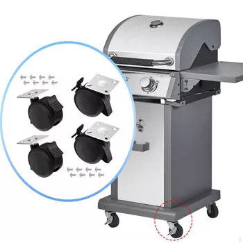 4x 69828 69827 Locking Casters Caster Wheels Lawn Porch with Plate and Screw for Spirit 200/ 2013+