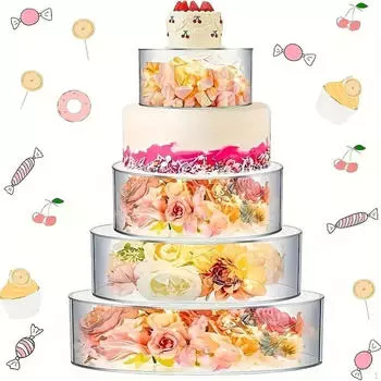 4x акриловые подставки для торта на десертный стол, цилиндрическая коробка для кексов, прозрачная подставка