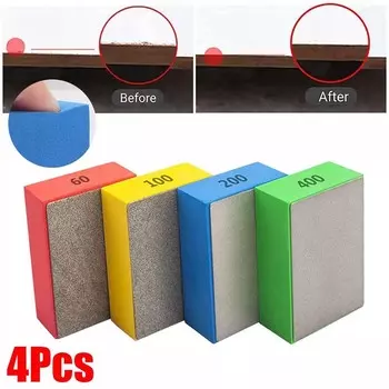 4x алмазный шлифовальный диск ручная полировальная колодка шлифовальный блок для плитки стекла мрамора 4Pcs