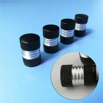 4x анодированных круглых алюминиевых колпачка для вентилей шин, колпачки для вентилей колес, аксессуары для тюнинга автомобилей, универсальные, креативные, прочные чёрный