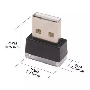 4x Автомобильные мини USB светодиодные атмосферные огни Декоративная лампа Синий и красный Фиолетовый Белый Внутренний Светильник Портативный ПК Plug