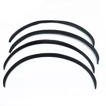 4x Car Wheel Eyebrow Arch Trim Lips Strips Flare Protectors Carbon Fiber Styling Mouldings Accessories Rubber 73*2.5cm CHINA