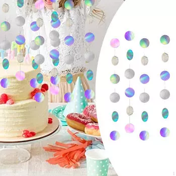 4x Colourful Glitter Paper Garlands Ball Streamer Kit Party Decorations 4M Backdrop Banner