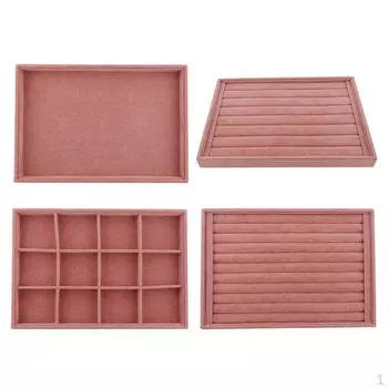 4x держатели для сережек, ожерелий, ювелирных изделий, органайзер, коробка, лотки, витрина