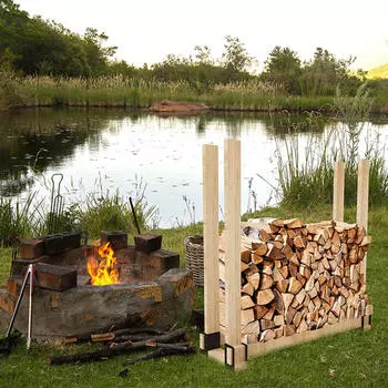 4x Дровница для камина, стойка для хранения дров, кронштейн, с винтами, подставка, металлическая полка