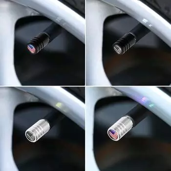 4X Fashion American Flag Tire Valve Caps Aluminum Car Dustproof Caps Tire Wheel Stem Air Valve Caps for Car Motorcycle Bike
