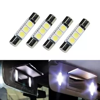 4x HID White 5050 3-SMD 31 мм 6641F предохранитель светодиодная лампа зеркальная подсветка солнцезащитный козырек автомобильные аксессуары универсальный автомобильный тюнинг прочный Yellow белый
