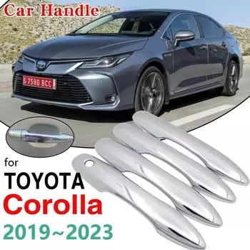 4x хромированные ручки, накладка для Toyota Corolla Auris E210 2022 2023, автомобильные аксессуары, наклейки, автостайлинг, ручка No Keyless Entry