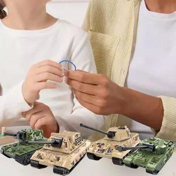 4x Модель боевого грузовика 4D Современный танк DIY Головоломка Строительные проекты Наборы Коллекционные предметы