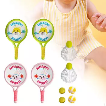 4x ракетка для бадминтона для детей спортивная игрушка с воланами для игры в помещении и на открытом воздухе