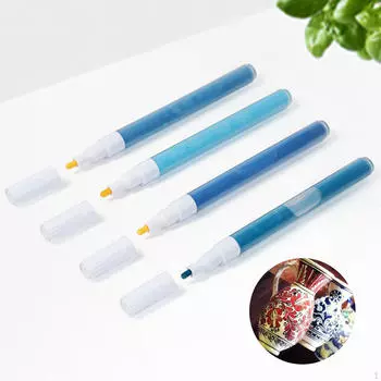 4x Ручки для подглазурной краски Кисть для рисования Равномерное окрашивание Керамическая живопись Художественное произведение