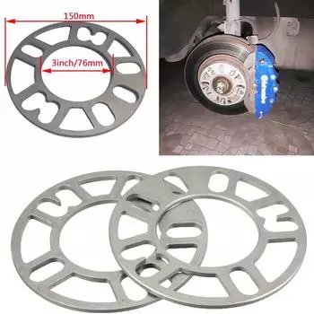 4X Silver Alloy Aluminum Car Auto Wheel Spacers Adaptor Shims Plate 4/5 Stud 5MM