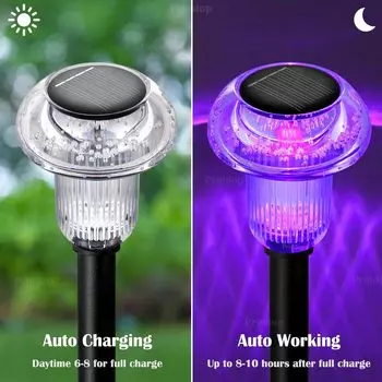 4X Solar Pathway Lights LED Mushroom Walkway Light Outdoor Waterproof Landscape Lighting for Outside Garden Backyard Patio Decor