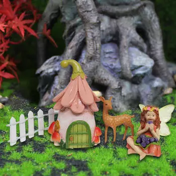 4x статуи из смолы, сказочный сад, клумба, настольные фигурки, миниатюрные фигурки, кукольный домик