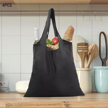 4x сумки для покупок, ткань Оксфорд, практичные, черные, складные сумки для хранения продуктов для путешествий на открытом воздухе