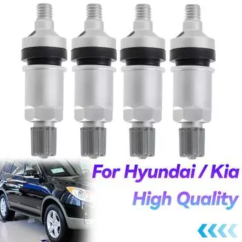4X TPMS сменный шток клапана датчика давления в шинах для Hyundai I40 Ix35 Kia Rio Sportage Grandeur комплект для ремонта четырех колес серебряный
