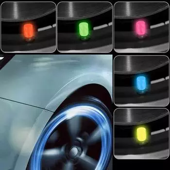 4X Universal Luminous Car Valve Cap Automotive Tyre with Logo Valve Cover Anti-dust Cover Suitable for Cars Motorbikes Bicycles
