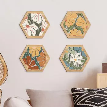 4x Wall Art Hanging Decoration Aesthetic Minimalist Ornament Crafts Boho for Office