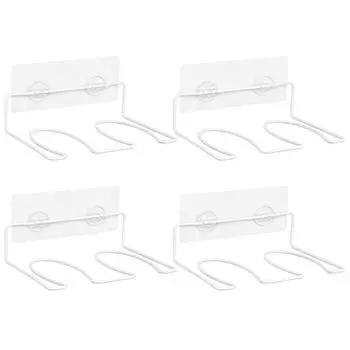 4x White Wall Mount Shoe Rack Easy Installation Space-saving Universal Fit Long Boot Wall Hanger