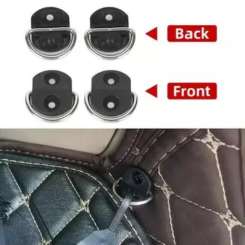 4X Запасные крючки для сетки для багажника сзади Органайзер для хранения Плоское фиксирующее кольцо Петля для подвешивания Монтажный зажим Комплект крепежа