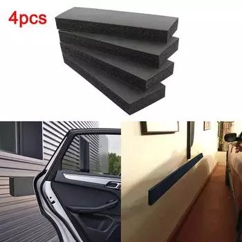 4x Защитная пленка для двери гаража, сверхпрочная резиновая настенная защита для бампера, защитная полоса чёрный