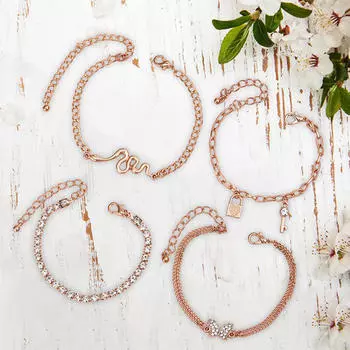 4x Женские Браслеты Цепной Браслет Повседневный Классический Бохо Шарм Наручные Украшения Для Пляжа