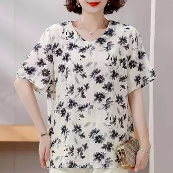 4XL-8XL Большие размеры Элегантные блузки для женщин Летняя одежда Топы больших размеров Женские повседневные рубашки с коротким рукавом 4XL