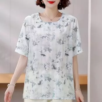 4XL-8XL Большие размеры Элегантные блузки для женщин Летняя одежда Топы больших размеров Женские повседневные рубашки с коротким рукавом 4XL