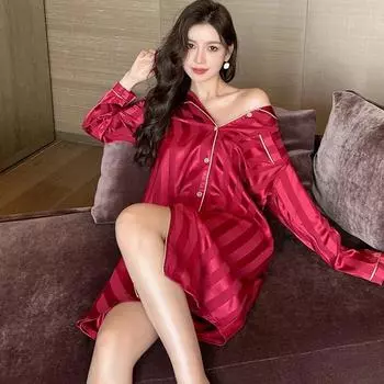 4XL ночная рубашка с пятнами для женщин, весенне-летние ночные рубашки и рубашки с длинными рукавами, женская одежда для сна, рубашка на пуговицах, верхняя одежда, пижамы M бежевый