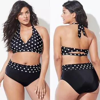 4XL Плюс Размер Женщины Бикини Сексуальный Купальник С Высокой Талией Пляжные Купальники Женский Летний Купальник XL