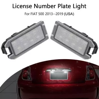 50000H светодиодная подсветка номерного знака, 2 шт., светодиодная внутренняя лампа для автомобиля FIAT 500C 2013--2019, лампа подсветки номерного знака 5700K, белая, 12 В, 0,17 А White