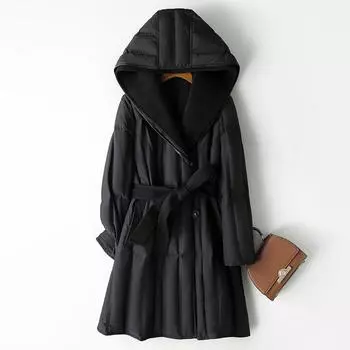 5000 + 90% белая гусиная пуховая куртка для женщин 2024 новая зимняя куртка для женщин высококачественный дизайн чувство шерсти на шкафу S белый