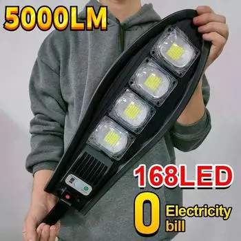 5000LM Яркие солнечные фонари Наружные водонепроницаемые солнечные фонари Датчик движения Солнечное светодиодное наружное освещение Уличный садовый светильник 4500LM-W776