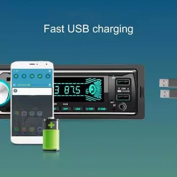 5009 Автомобильный MP3-плеер, 12 В, быстрая зарядка, двойной USB, Bluetooth-совместимый чёрный