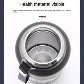 500/1000/1500 мл термос-кружка из нержавеющей стали большой емкости спортивная бутылка для воды термос портативный изолированный стакан с веревкой 500ML чёрный