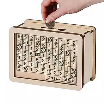 500/1000/2000/3000/5000/10000 евро Деревянная копилка Банка для сбережений денег Банкнота для сбережений денег Бюджетный ящик для хранения Планировщик денег Органайзер