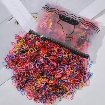 500/1000/2000Pcs Girls Colourful Disposable Rubber Band Hair Ties Headband Children Ponytail Holder Bands Kids Hair Accessories 500PCS