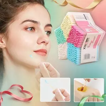 500, 1000 и 2000 двухсторонних цветных бамбуковых палочек, упакованных в коробку в виде пятиконечной звезды с заостренными кончиками, средства для подкрашивания, инструмент для снятия макияжа 500PCS разноцветный