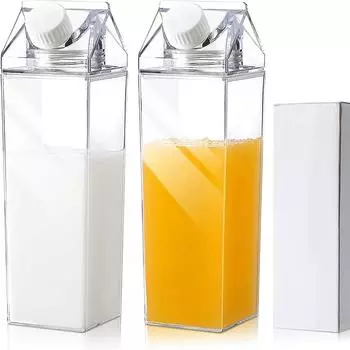 500/1000 мл картонная бутылка для молока квадратная чашка для молока, кофе, сока, чая, прозрачная чашка для хранения молока для спорта на открытом воздухе, кемпинга, спортзала 500ML